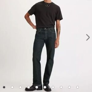 Levis 501 Original Fit Jeans Men 28x32 Clean Rigid Dark Wash Streetwear Preppy